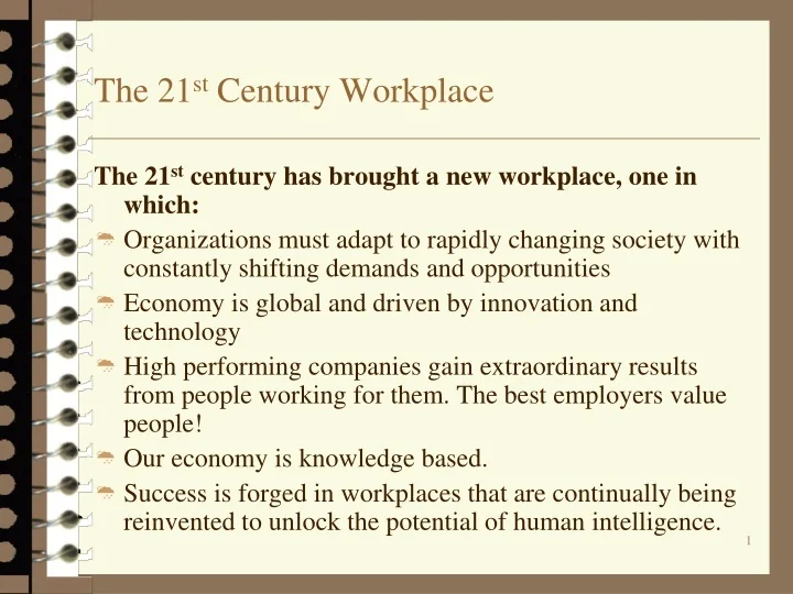 PPT - The 21 st Century Workplace PowerPoint Presentation, free ...