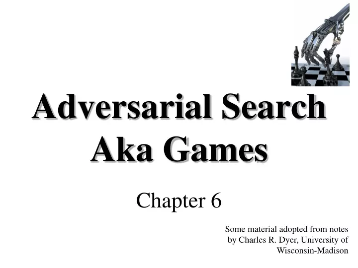 PPT - Adversarial Search Aka Games PowerPoint Presentation, Free ...