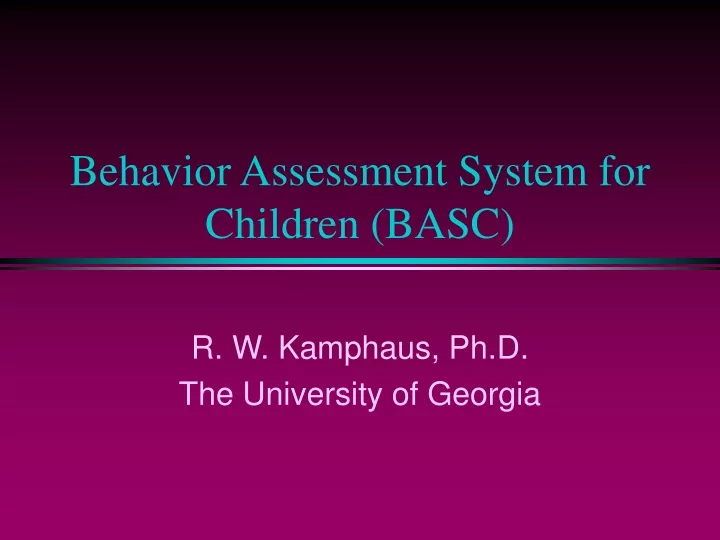 Behavior Assessment System For Children Printable