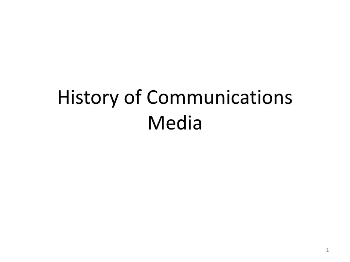 history of communications media n.