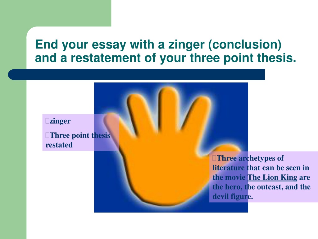 how to make a zinger essay