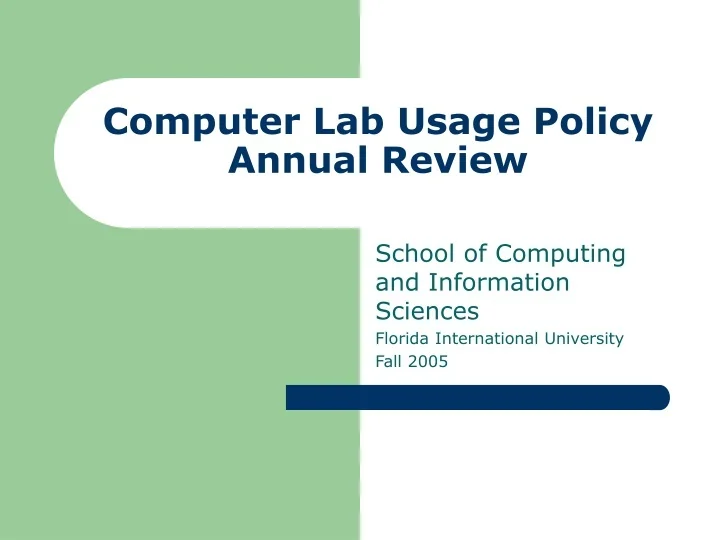 PPT - Computer Lab Usage Policy Annual Review PowerPoint Presentation ...