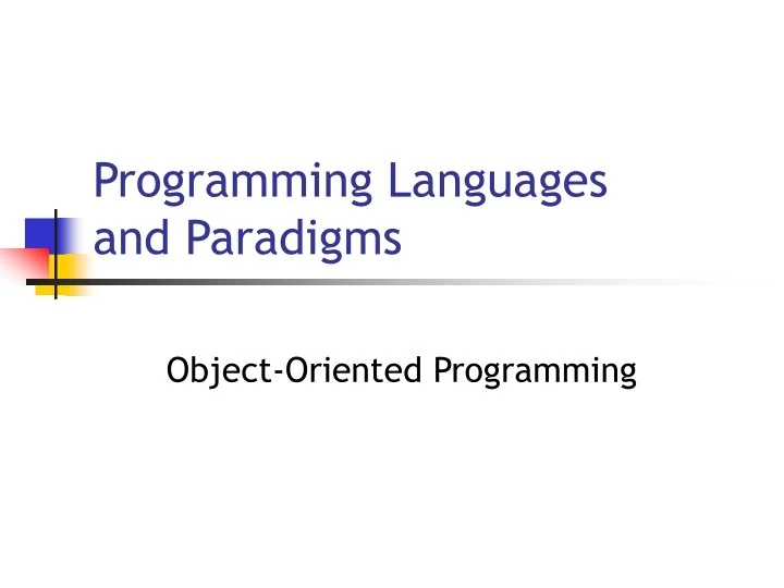 PPT - Programming Languages and Paradigms PowerPoint Presentation, free ...