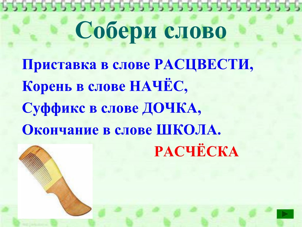 Слово расцветать