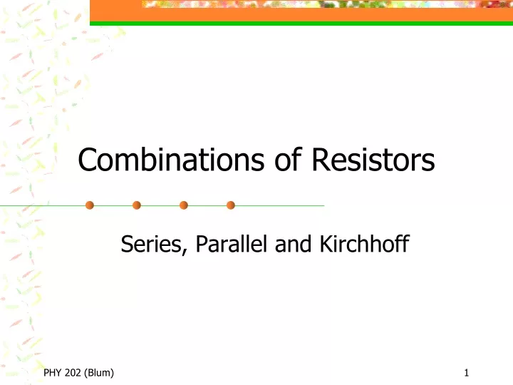 combinations of resistors n.