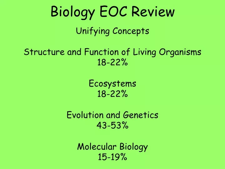 PPT Biology EOC Review PowerPoint Presentation, free download ID