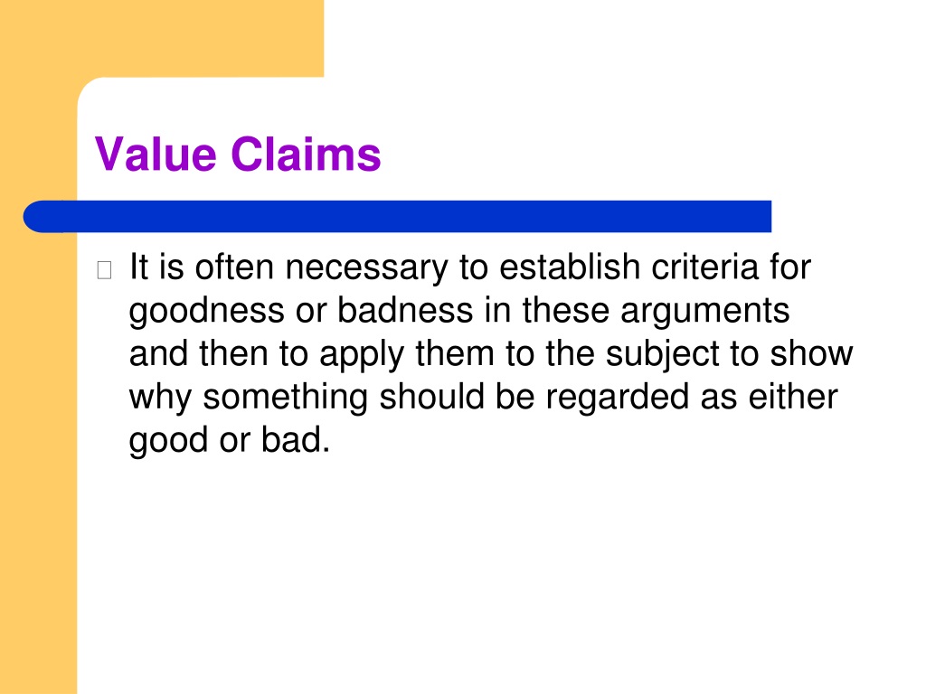 claim of value thesis examples