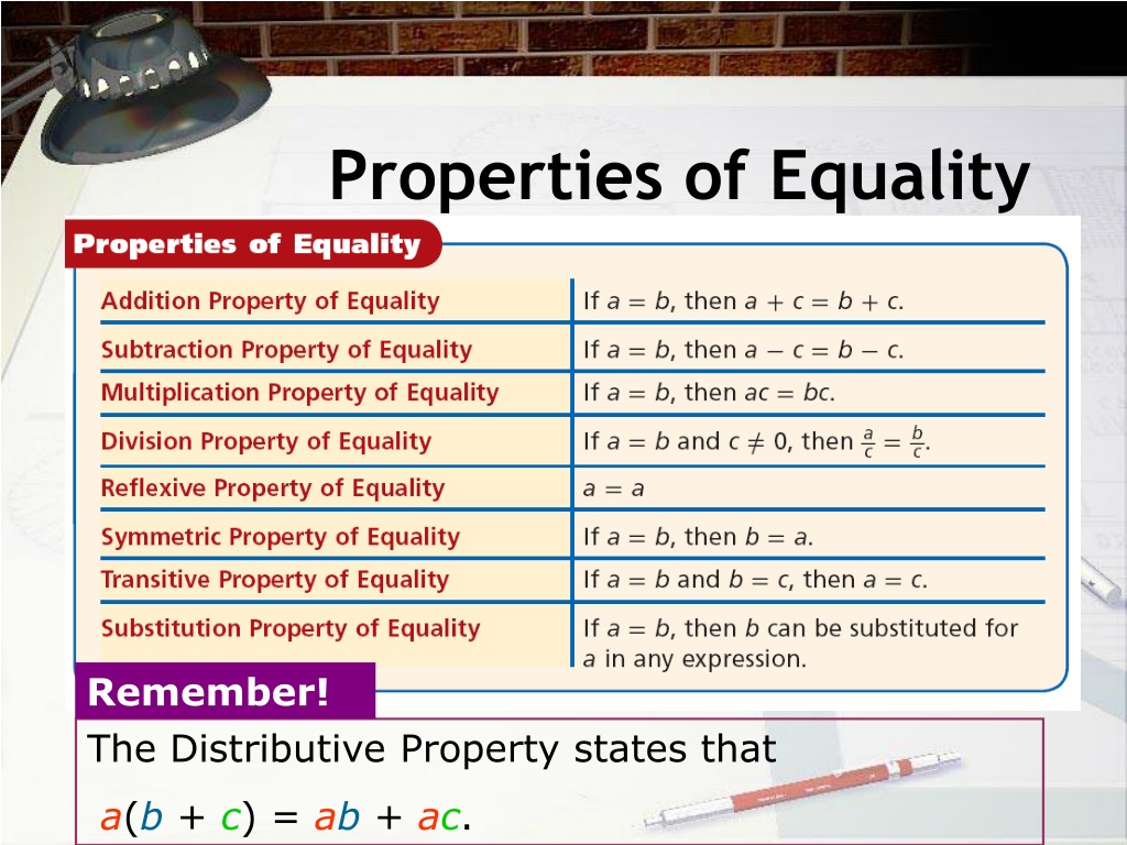 properties of equality assignment