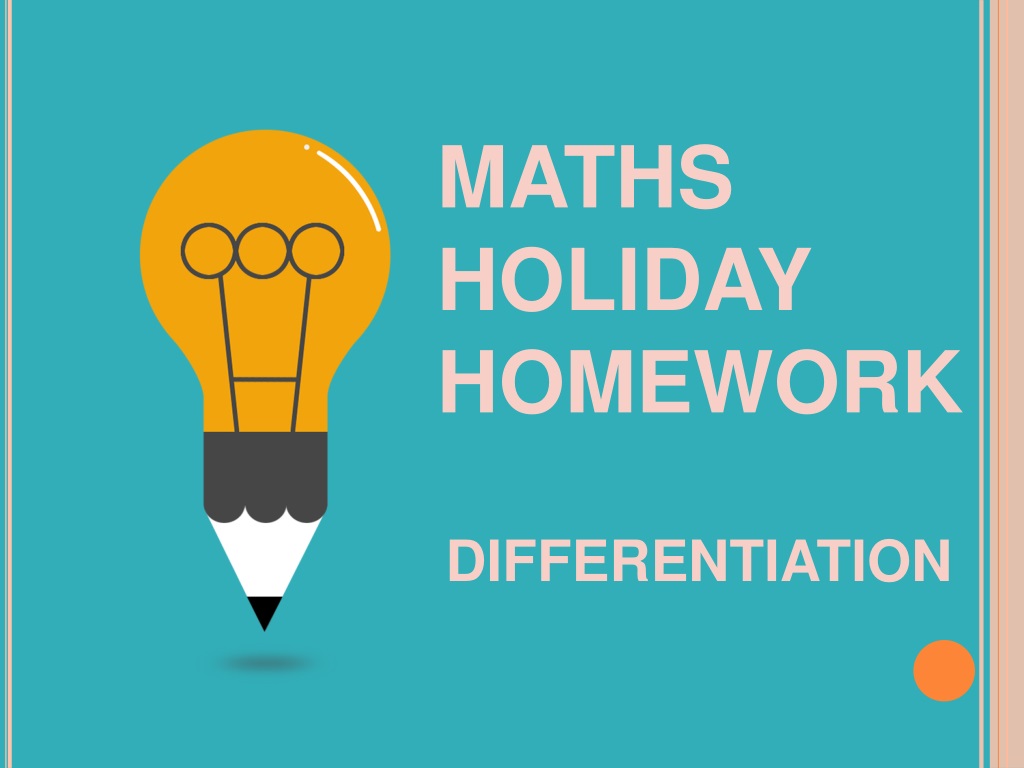 maths holiday homework