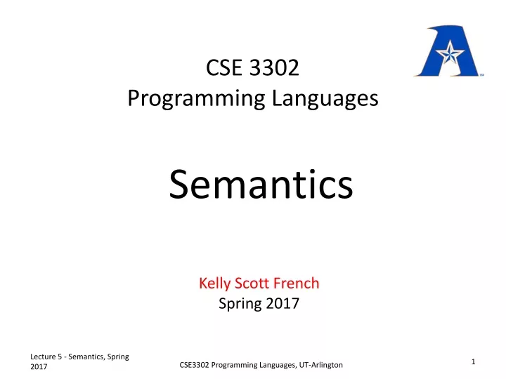 cse 3302 programming languages n.