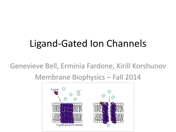 PPT - Ligand-Gated Ion Channels PowerPoint Presentation, free download ...