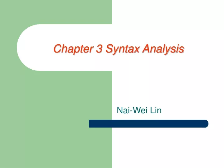 PPT - Chapter 3 Syntax Analysis PowerPoint Presentation, Free Download ...