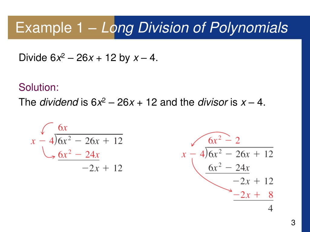 PPT - Long Division of Polynomials PowerPoint Presentation, free ...