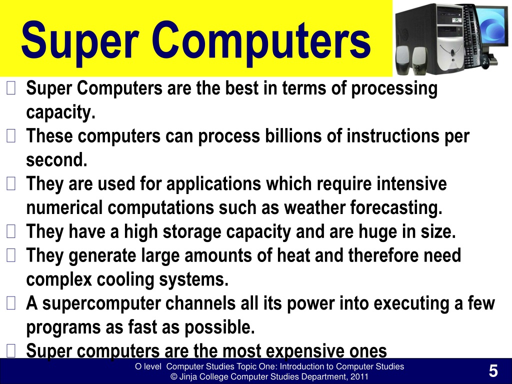 Super Computers Characteristics