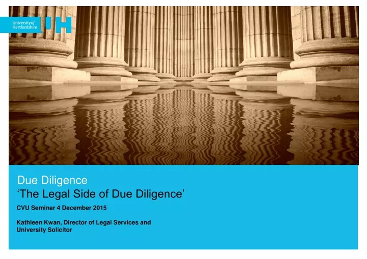due diligence the legal side of due diligence n.