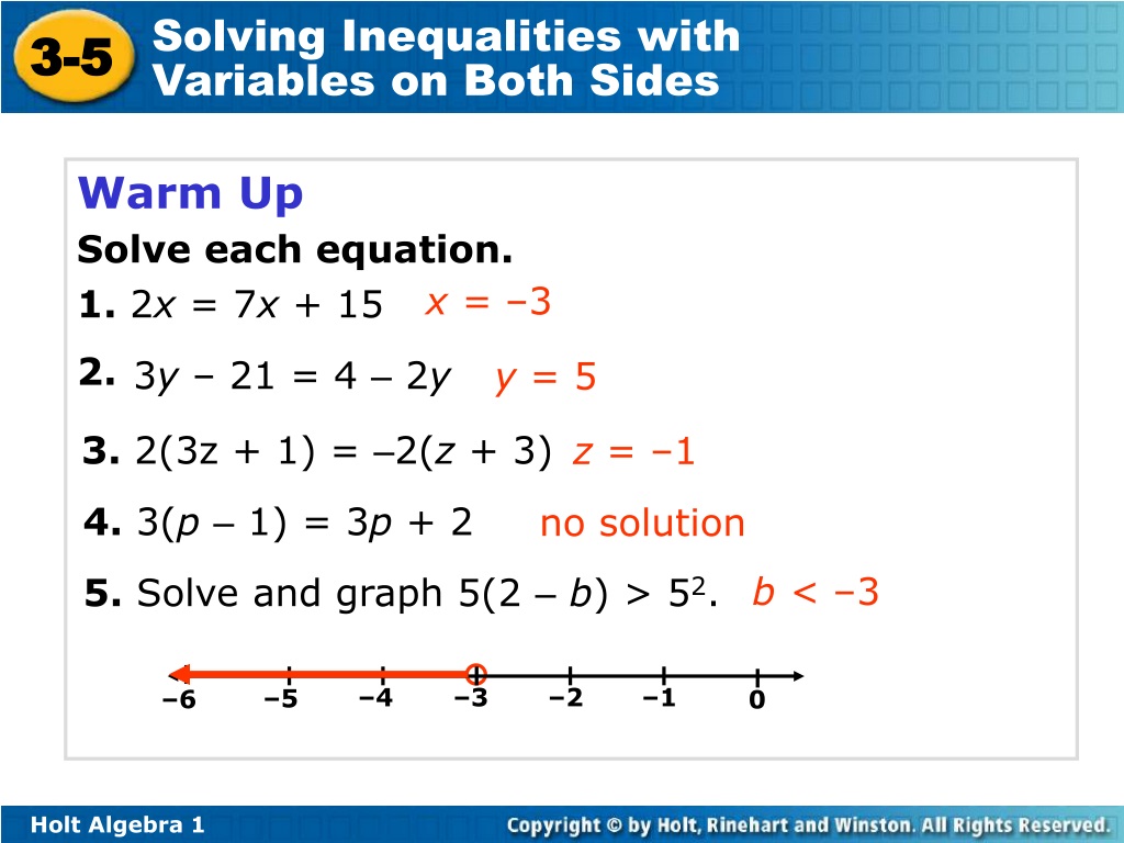 Ppt Warm Up Solve Each Equation 1 2 X 7 X 15 2 Powerpoint Presentation Id