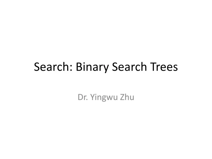 search binary search trees n.