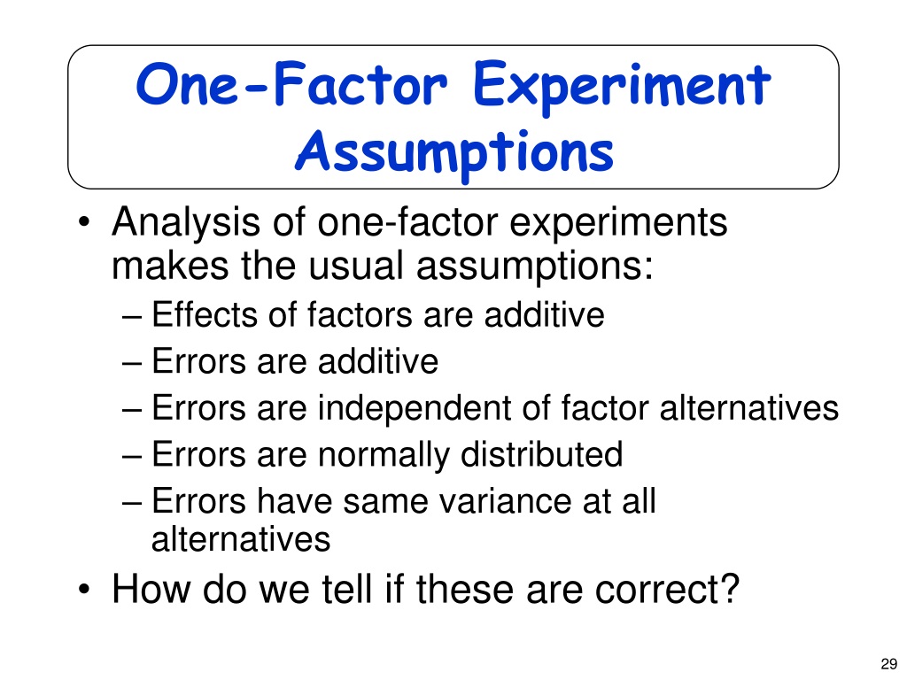 single factor experiment definition