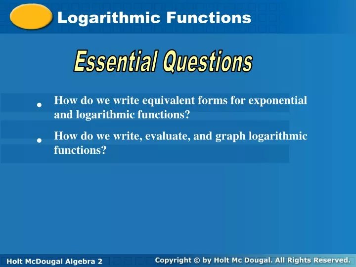 logarithmic functions n.