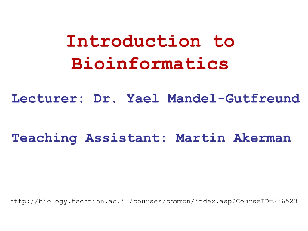 PPT - Introduction To Bioinformatics PowerPoint Presentation, Free ...