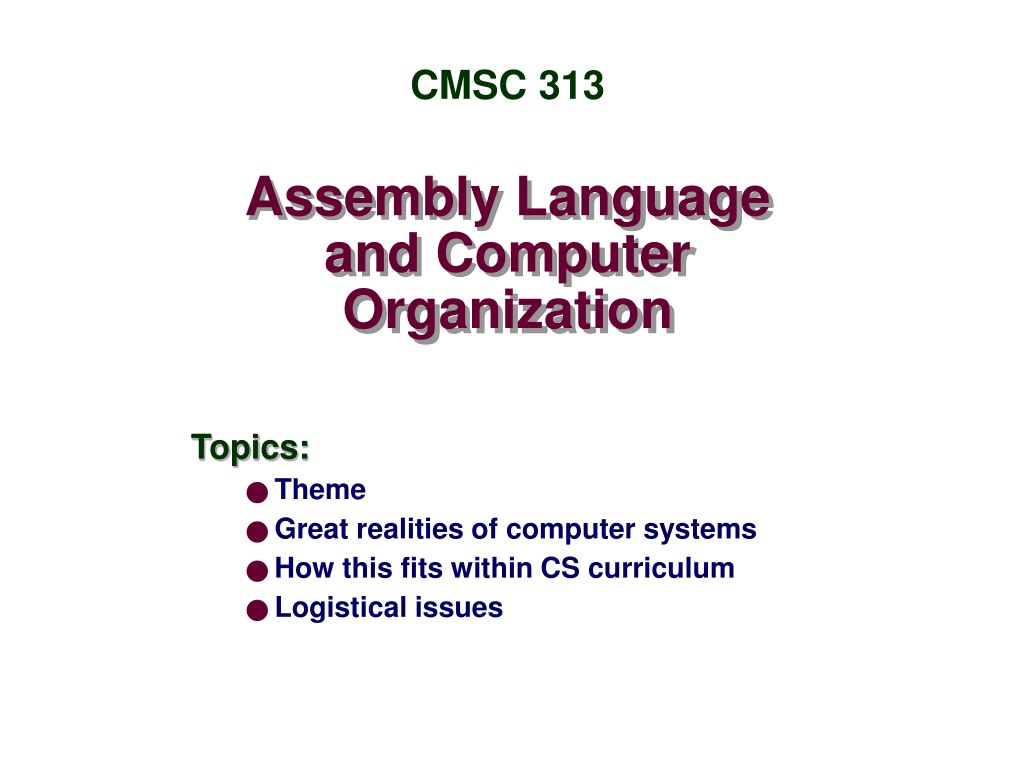 PPT Assembly Language and Computer Organization PowerPoint