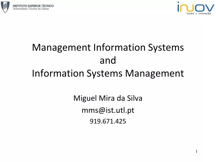 management information systems and information systems management n.