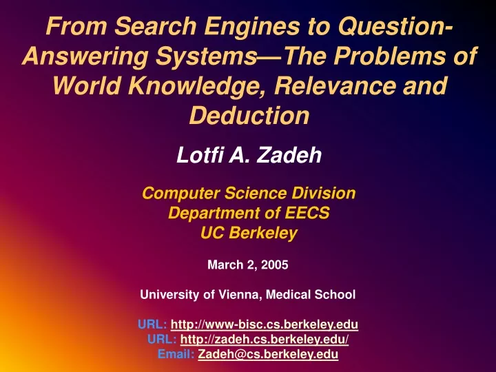 from search engines to question answering systems n.