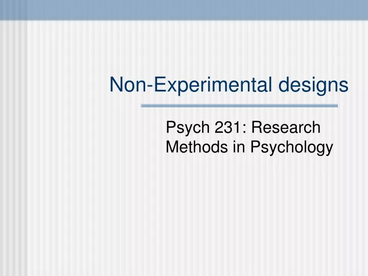 non experimental design ppt