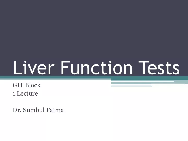 liver function tests n.