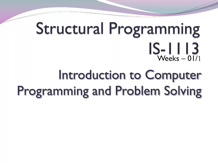 structural programming is 1113 n.