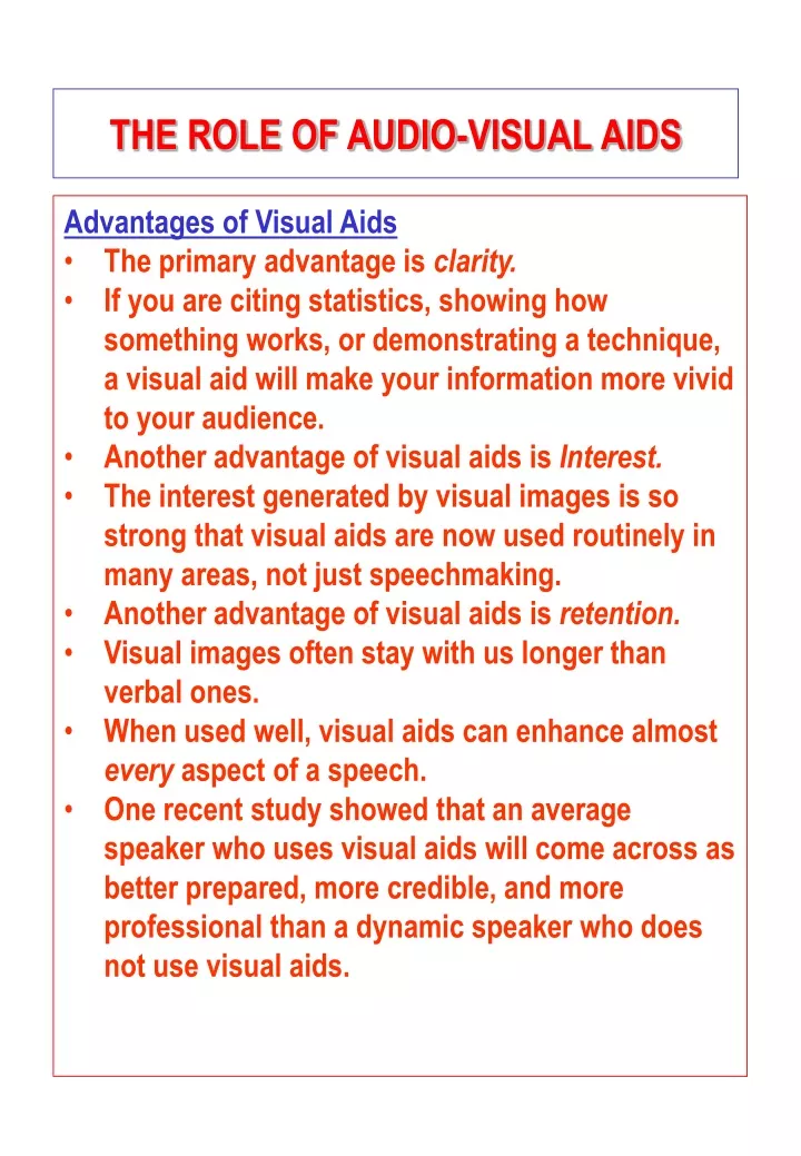 ppt-advantages-of-visual-aids-the-primary-advantage-is-clarity