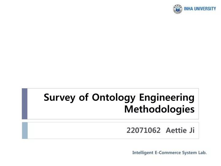 survey of ontology engineering methodologies n.