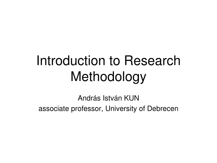 introduction to research methodology 2020 ppt