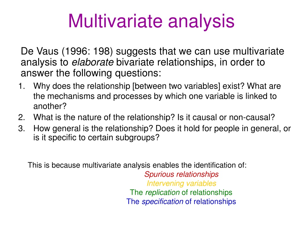 multivariate analysis in quantitative research