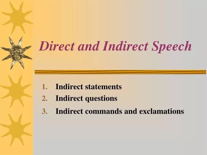 direct speech and indirect speech powerpoint presentation