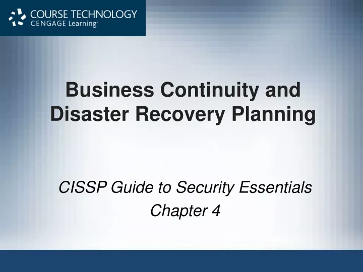 business continuity and disaster recovery planning n.