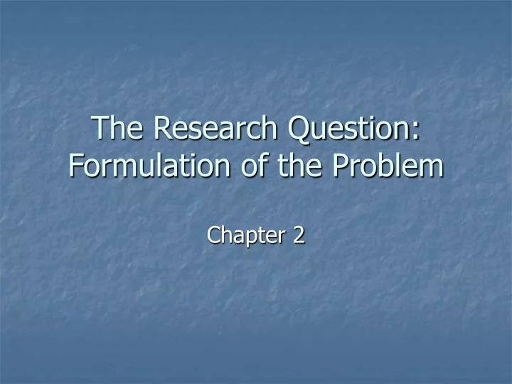 research question formulation ppt