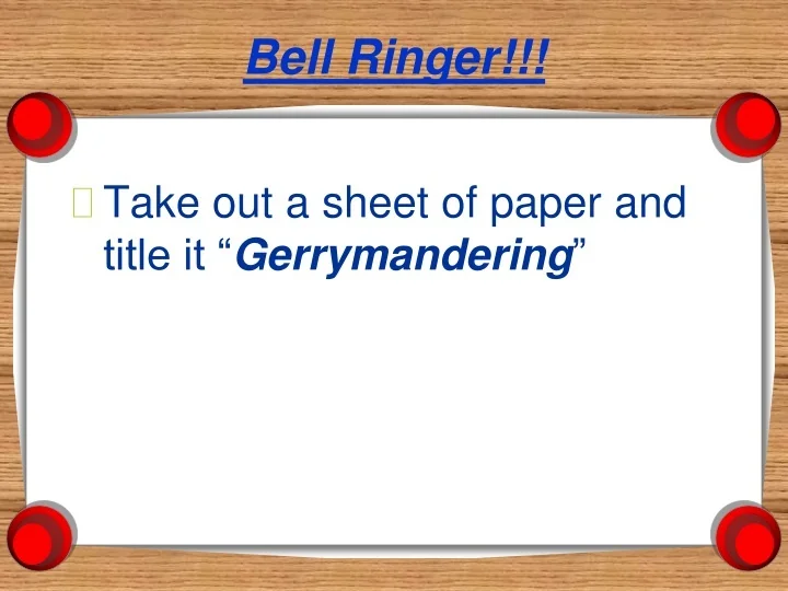 PPT Bell Ringer!!! PowerPoint Presentation, free download ID9623963