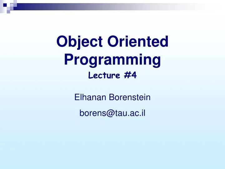 PPT - Object Oriented Programming PowerPoint Presentation, free ...