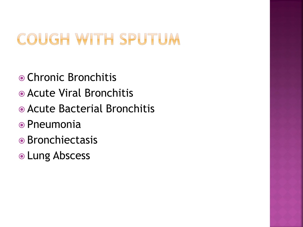 differentials nocturnal cough with sputum