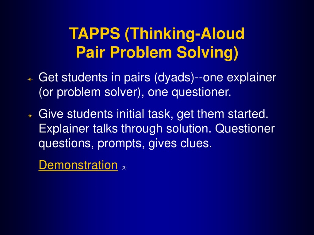 thinking aloud pair problem solving (tapps) adalah
