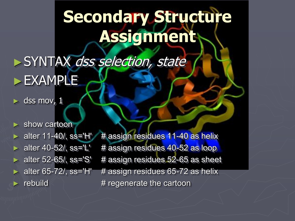 pymol secondary structure assignment