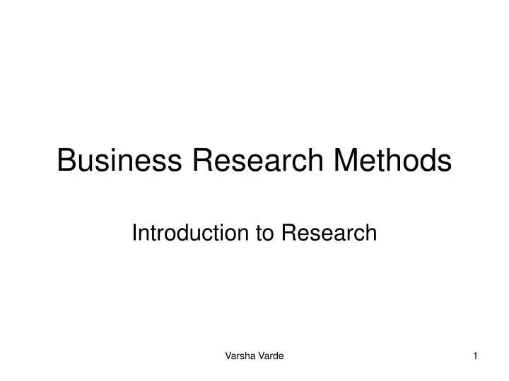 business research methods chapter 2 ppt