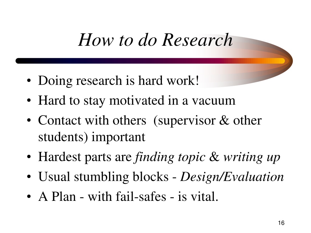 how to do a good research