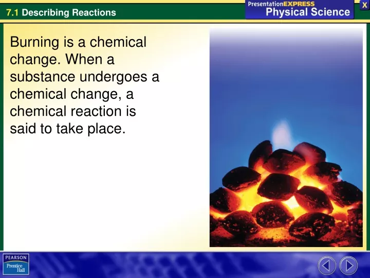examples of chemical changes cooking burning