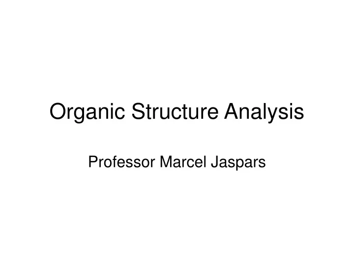 organic structure analysis crews online reading