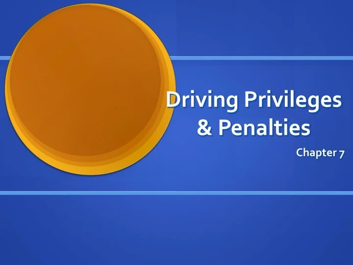 PPT Driving Privileges & Penalties PowerPoint Presentation, free