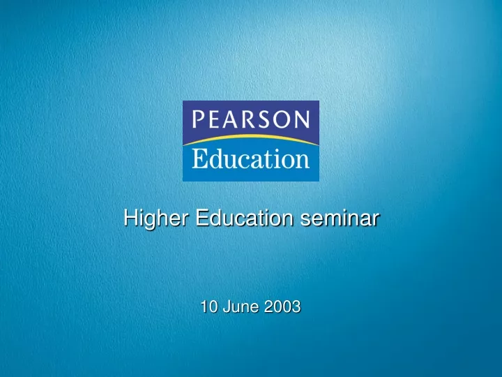 higher education seminar n.