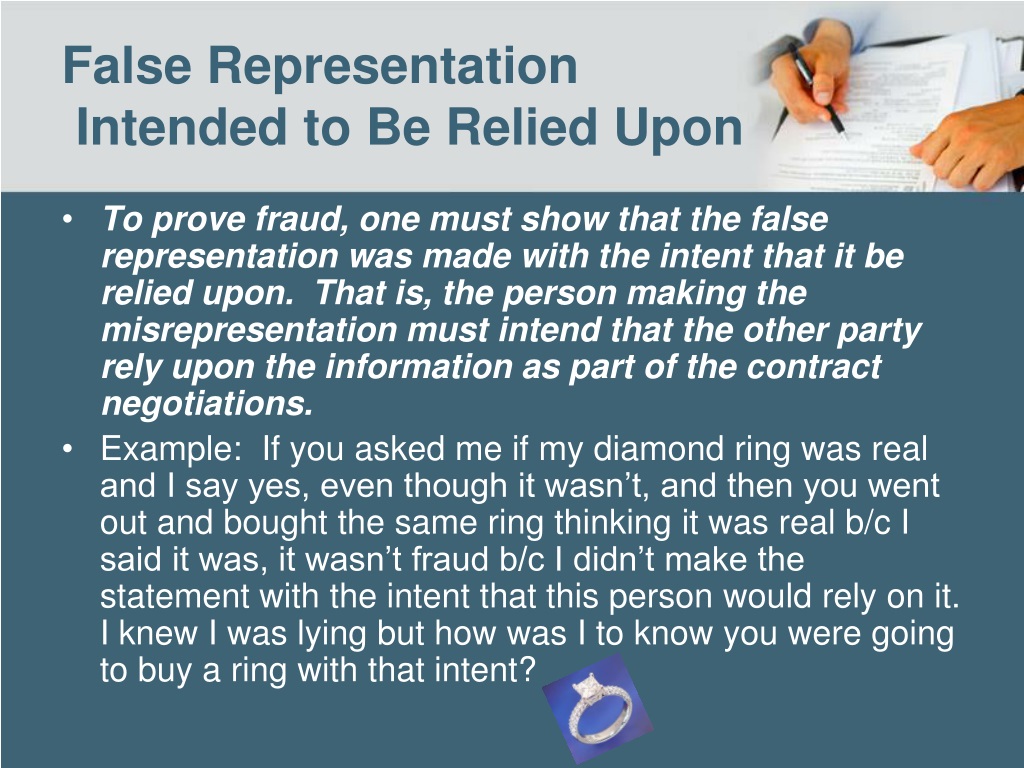 false representation meaning in english