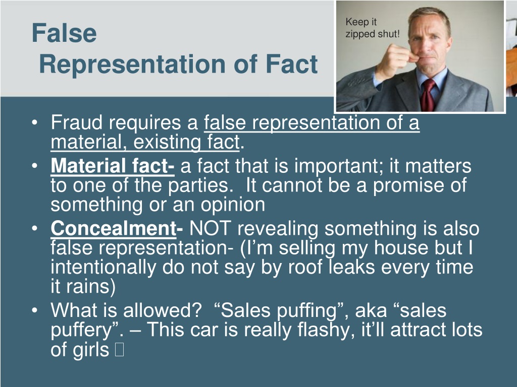 what is a false representation definition